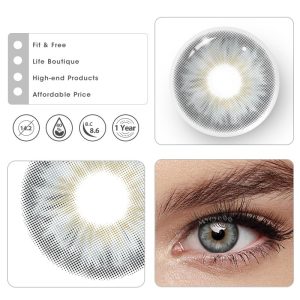 Eyemi Tiny Iris Grey Large Pupil Prescription Colored Contact Lenses