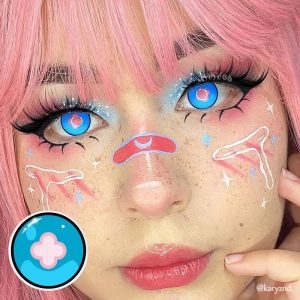 Eyemi Blind Hibana Blue Cosplay Colored Contact Lenses