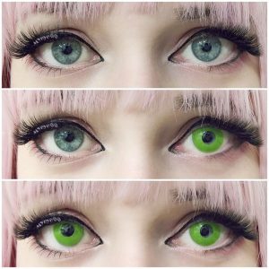 Eyemi Green Block Cosplay Prescription Colored Contact Lenses