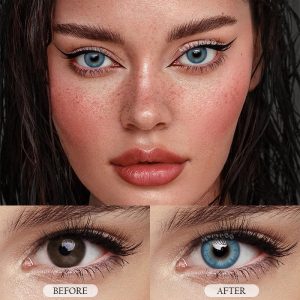 Eyemi Breeze Blue Prescription Colored Contact Lenses