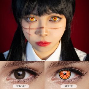 Eyemi Chainsaw Man Yellow Rings Cosplay Colored Contact Lenses
