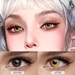 Eyemi Anime Tear Red Prescription Cosplay Colored Contact Lenses