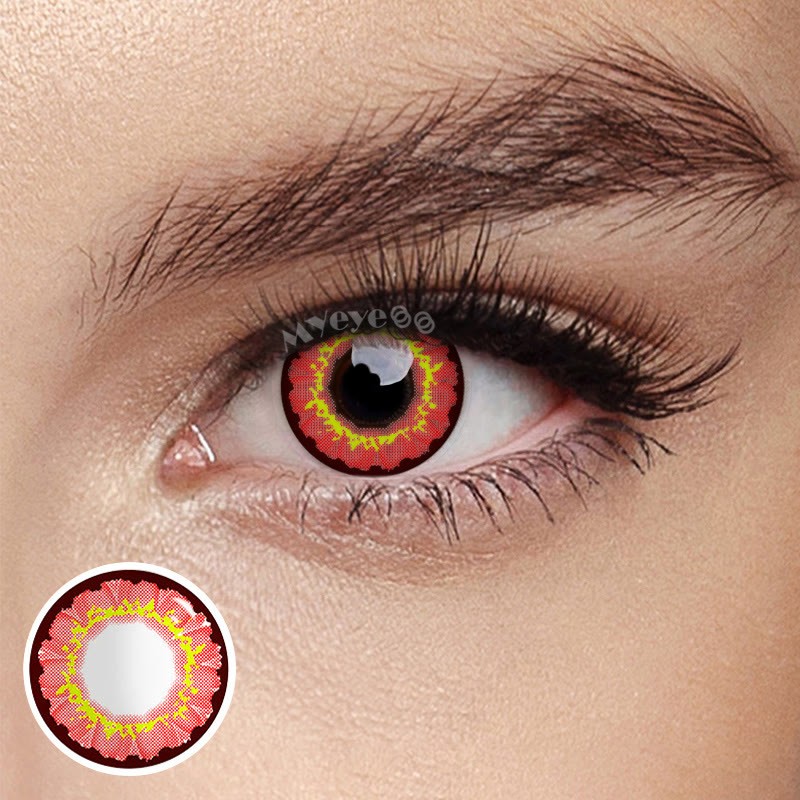 Coloredeye Sunflower Red Brown Prescription Cosplay Colored Contact Lenses