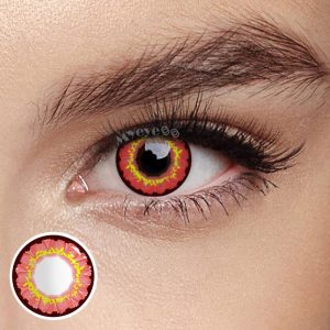 Eyemi Sunflower Red Brown Prescription Cosplay Colored Contact Lenses