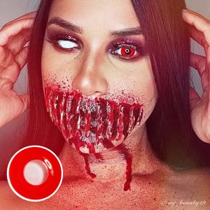 Eyemi Vampire Red Block Prescription Cosplay Colored Contact Lenses