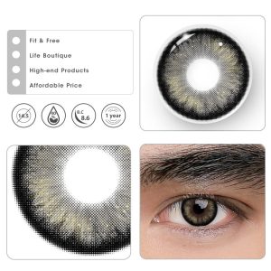 Eyemi Pearlescent Black Prescription Men Colored Contact Lenses