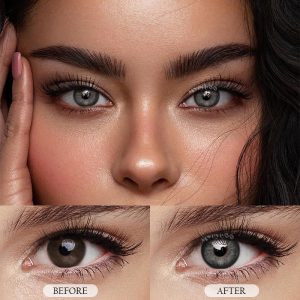 Eyemi Unspoken Mirage Grey Black Prescription Colored Contact Lenses