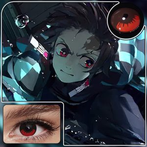 Eyemi Blind Kamado Tanjirou Prescription Cosplay Colored Contact Lenses