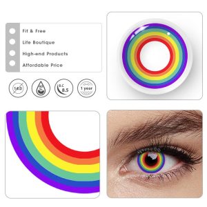 Eyemi Circle Rainbow Prescription Cosplay Colored Contact Lenses