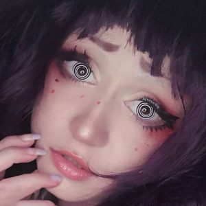 Eyemi Black White Spiral Prescription Cosplay Colored Contact Lenses