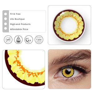 Eyemi Sunflower Yellow Brown Prescription Cosplay Colored Contact Lenses
