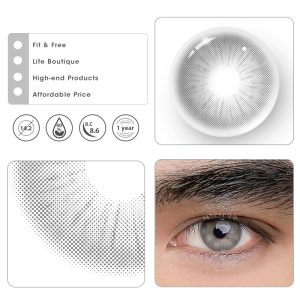 Eyemi Rome Times Grey Prescription Men Colored Contact Lenses