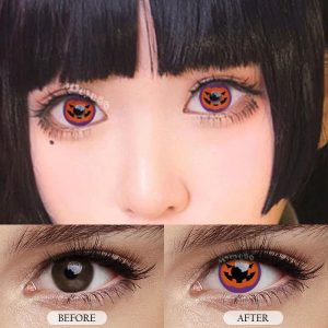 Eyemi Pumpkin Prescription Cosplay Colored Contact Lenses