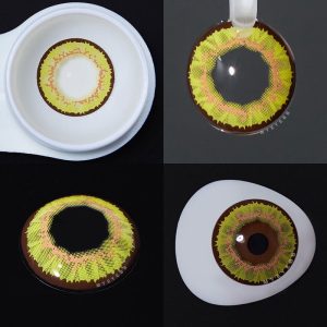 Eyemi Sunflower Yellow Brown Prescription Cosplay Colored Contact Lenses