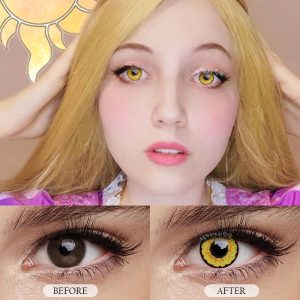 Eyemi Sunflower Yellow Brown Prescription Cosplay Colored Contact Lenses