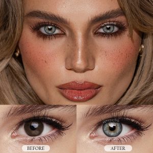 Eyemi Tiny Iris Grey Large Pupil Prescription Colored Contact Lenses