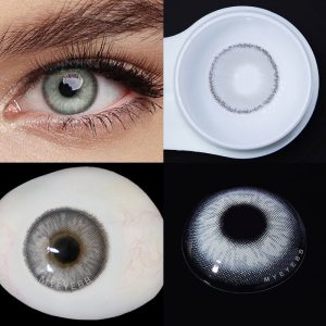 Eyemi Fox's Eye Grey Prescription Colored Contact Lenses