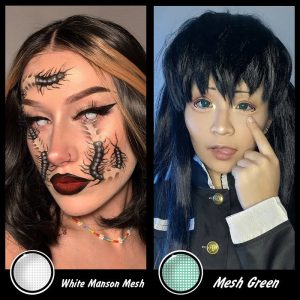 Coloredeye Blind Mesh Green Prescription Cosplay Colored Contact Lenses