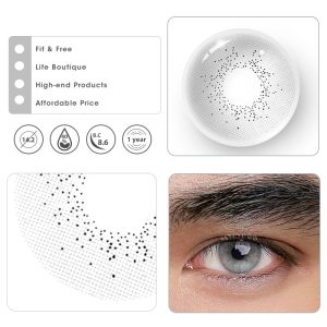 Eyemi Ocean Grey Prescription Men Colored Contact Lenses