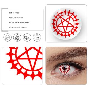 Coloredeye Blind Ciel's Contract Red & White Cosplay Colored Contact Lenses
