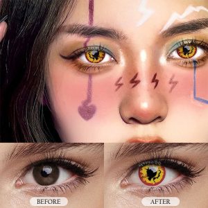 Eyemi Bloom Red Prescription Cosplay Colored Contact Lenses