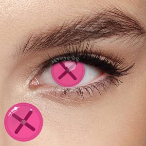 Eyemi Blind Button Eye Pink Cosplay Colored Contact Lenses