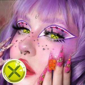Eyemi Blind Button Eye Green Cosplay Colored Contact Lenses