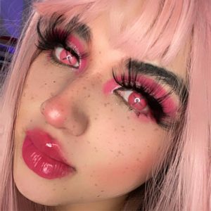 Coloredeye Blind Button Eye Pink Cosplay Colored Contact Lenses