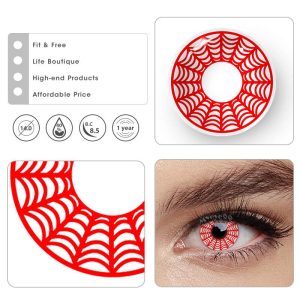 Eyemi Spider Web Red Prescription Cosplay Colored Contact Lenses