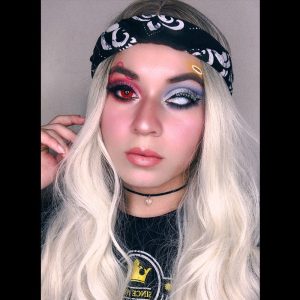 Eyemi Vampire Red Block Prescription Cosplay Colored Contact Lenses