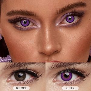 Eyemi Genshin Impact Purple Prescription Cosplay Colored Contact Lenses