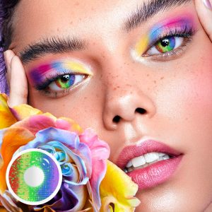 Coloredeye Pride Day Multi Rainbow Prescription Cosplay Colored Contact Lenses