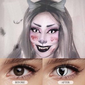 Coloredeye White Cat Eye Prescription Cosplay Colored Contact Lenses