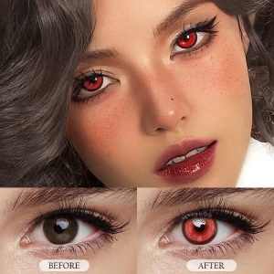 Eyemi Cyber Red Prescription Cosplay Colored Contact Lenses