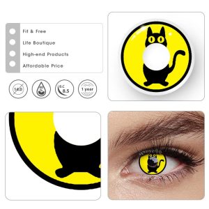 Eyemi Yellow Cat Prescription Cosplay Colored Contact Lenses