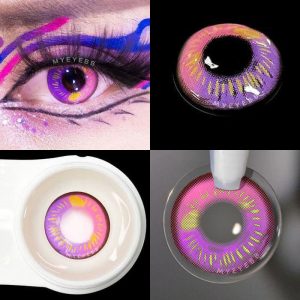 Eyemi Anime Tear Pink Prescription Cosplay Colored Contact Lenses