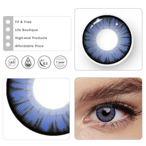 Eyemi Miracle Times Deep Blue Prescription Cosplay Colored Contact Lenses