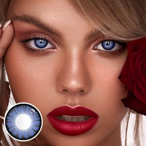 Eyemi Miracle Times Deep Blue Prescription Cosplay Colored Contact Lenses