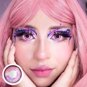 Eyemi Anime Tear Pink Prescription Cosplay Colored Contact Lenses
