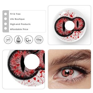 Eyemi Twin Inferno Iris Red Cosplay Colored Contact Lenses丨1 Day