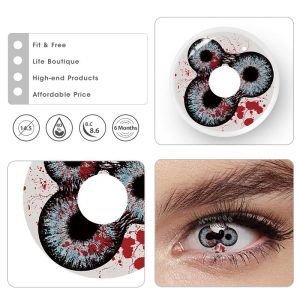Eyemi Devil's Triple Black Prescription Cosplay Colored Contact Lenses