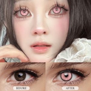 Eyemi Cyber Pink Prescription Cosplay Colored Contact Lenses