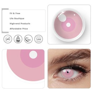 Eyemi Blind Cloud Rim Pink Prescription Cosplay Colored Contact Lenses
