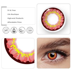 Eyemi Sunflower Red Brown Prescription Cosplay Colored Contact Lenses
