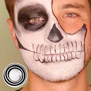 Eyemi Black White Spiral Prescription Cosplay Colored Contact Lenses