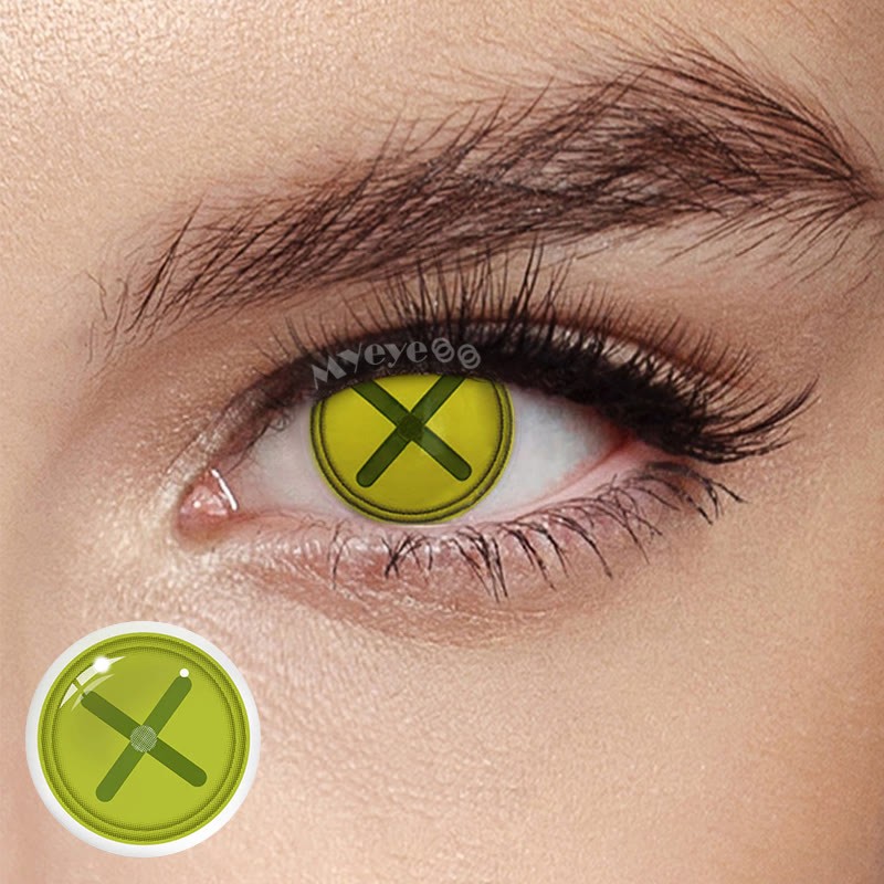Eyemi Blind Button Eye Green Cosplay Colored Contact Lenses