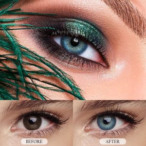 Eyemi New York III Blue Prescription Colored Contact Lenses