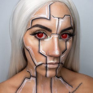 Coloredeye Blind Red Mesh Cosplay Colored Contact Lenses