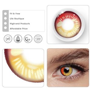 Coloredeye Anime Tear Red Prescription Cosplay Colored Contact Lenses
