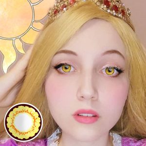 Eyemi Sunflower Yellow Brown Prescription Cosplay Colored Contact Lenses